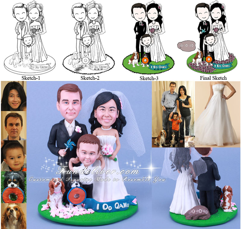 Wedding Cake Topper Parents and Child